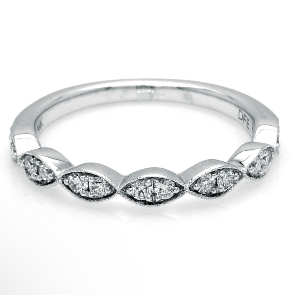 Diamonds Forever 14K White Gold & Diamond Twisted Milgrain Accent Wedding Band